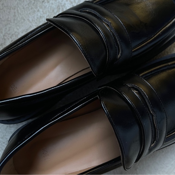 SHOP PECHE - Malo Black Platform Vegan Leather Loafers - Size 7 - Picture 4 of 6